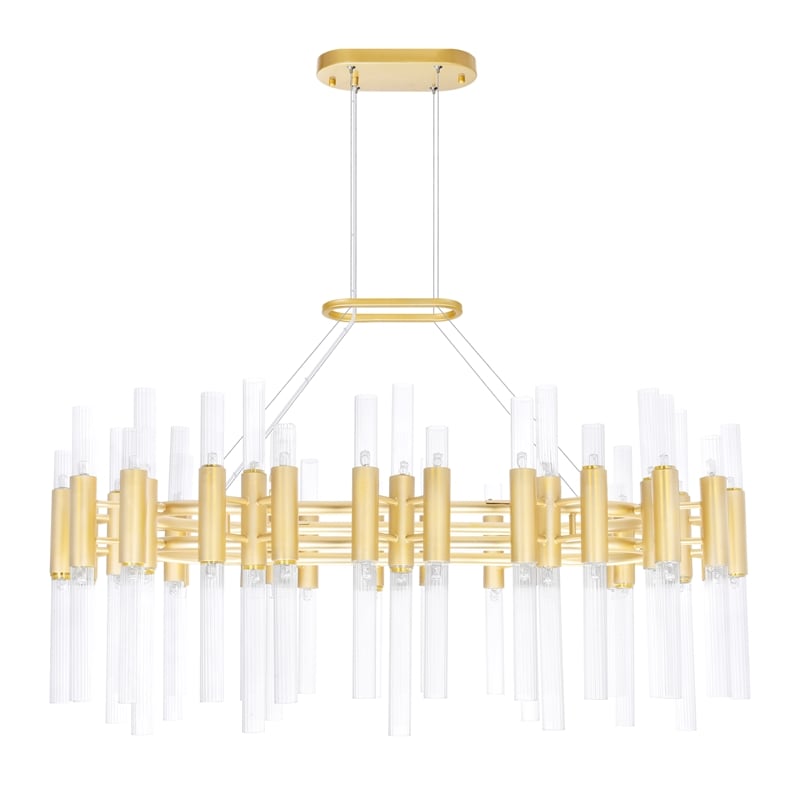 CWI Lighting Orgue 72 Light Transitional Metal Chandelier in Satin Gold