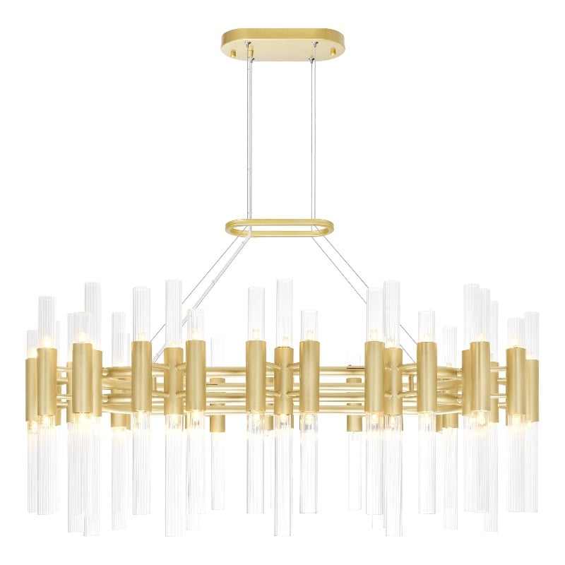 CWI Lighting Orgue 72 Light Transitional Metal Chandelier in Satin Gold