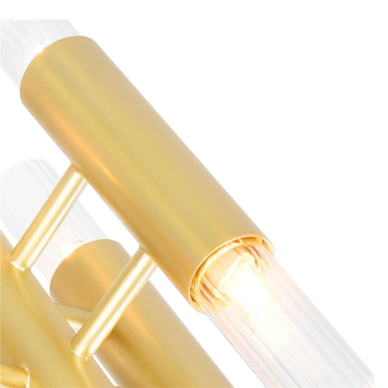 CWI Lighting Orgue 6 Light Transitional Metal Wall Sconce in Satin Gold