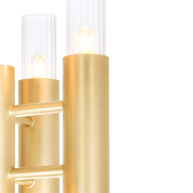 CWI Lighting Orgue 6 Light Transitional Metal Wall Sconce in Satin Gold