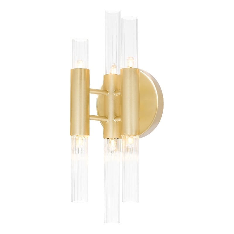 CWI Lighting Orgue 6 Light Transitional Metal Wall Sconce in Satin Gold