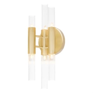 CWI Lighting Orgue 6 Light Transitional Metal Wall Sconce in Satin Gold