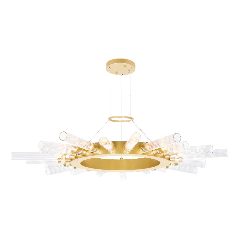 CWI Lighting Collar 21 Light Contemporary Metal Chandelier in Satin Gold