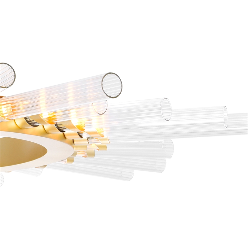 CWI Lighting Collar 28 Light Contemporary Metal Chandelier in Satin Gold