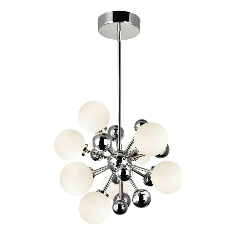 CWI Lighting Element 8 Light Contemporary Metal Chandelier in Nickel