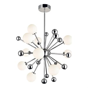 CWI Lighting Element 11 Light Contemporary Metal Chandelier in Nickel