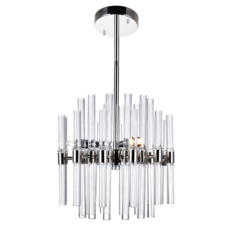 CWI Lighting Miroir 3 Light Transitional Metal Mini Chandelier in Nickel