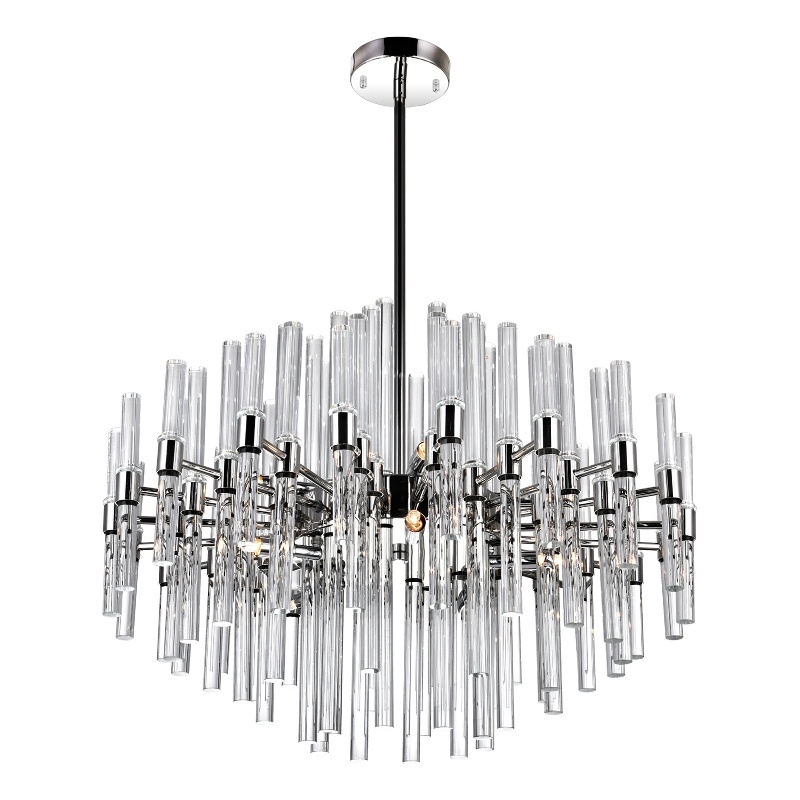 CWI Lighting Miroir 10 Light Transitional Metal Chandelier in Nickel