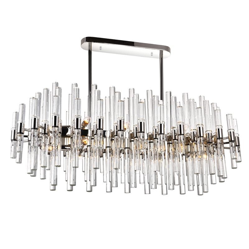 CWI Lighting Miroir 16 Light Metal Pool Table Light in Polished Nickel