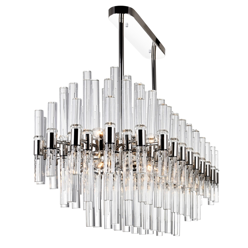 CWI Lighting Miroir 16 Light Metal Pool Table Light in Polished Nickel