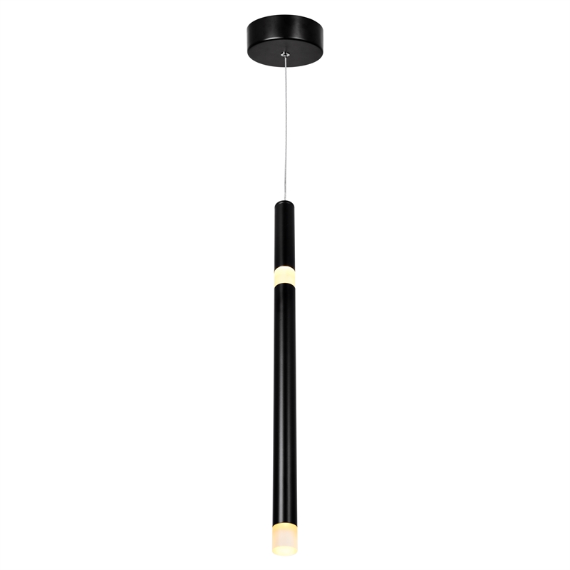 CWI Lighting Flute 1 Light Contemporary Metal LED Pendant in Black