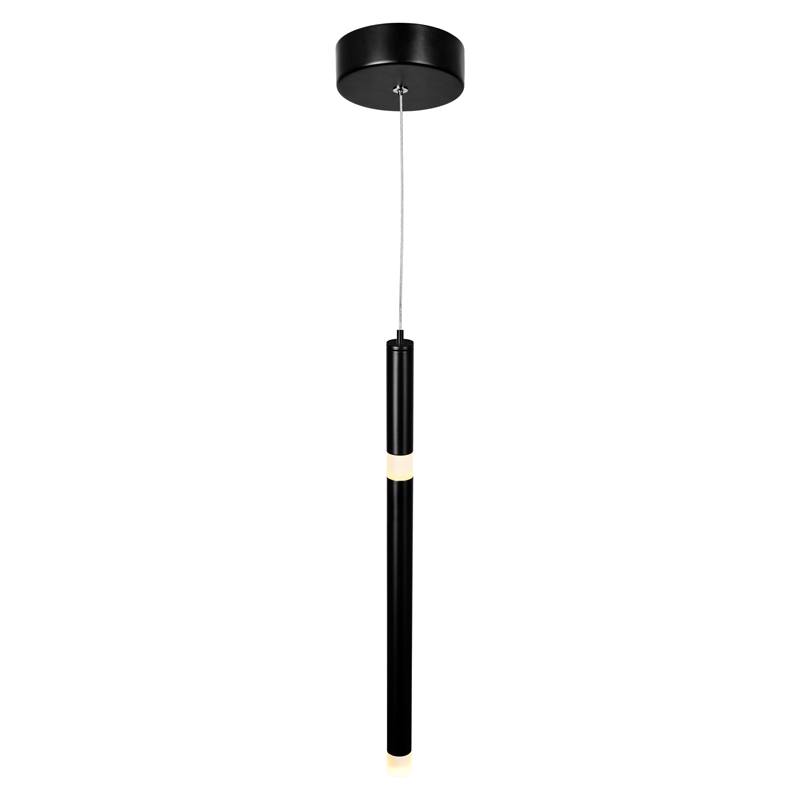 CWI Lighting Flute 1 Light Contemporary Metal LED Pendant in Black