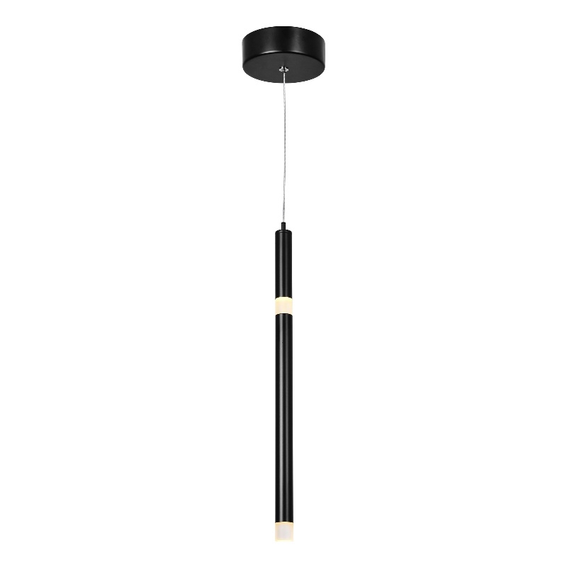 CWI Lighting Flute 1 Light Contemporary Metal LED Pendant in Black