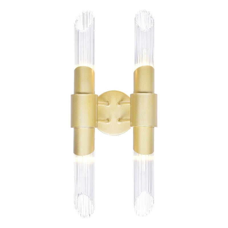 CWI Lighting Croissant 4 Light Contemporary Metal Wall Sconce in Satin Gold