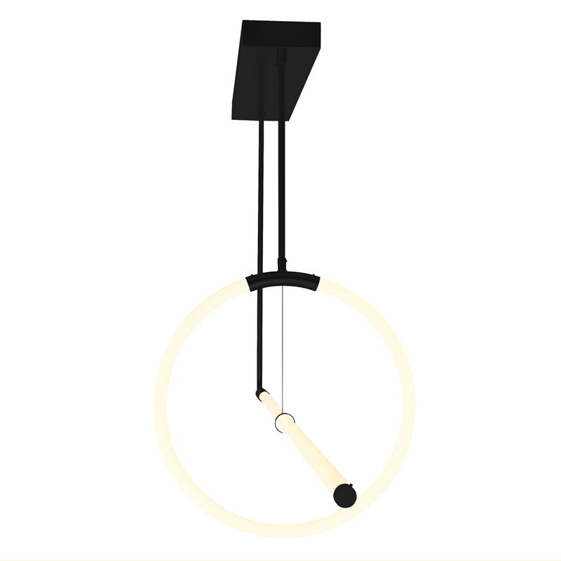 CWI Lighting Hoops 2 Light Contemporary Metal LED Chandelier in Black