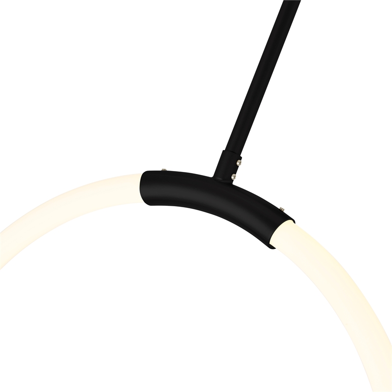 CWI Lighting Hoops 2 Light Contemporary Metal LED Chandelier in Black