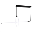 CWI Lighting Hoops 2 Light Contemporary Metal LED Chandelier in Black