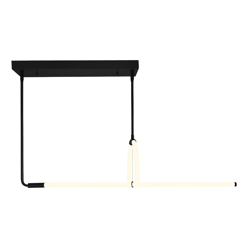CWI Lighting Hoops 2 Light Contemporary Metal LED Chandelier in Black