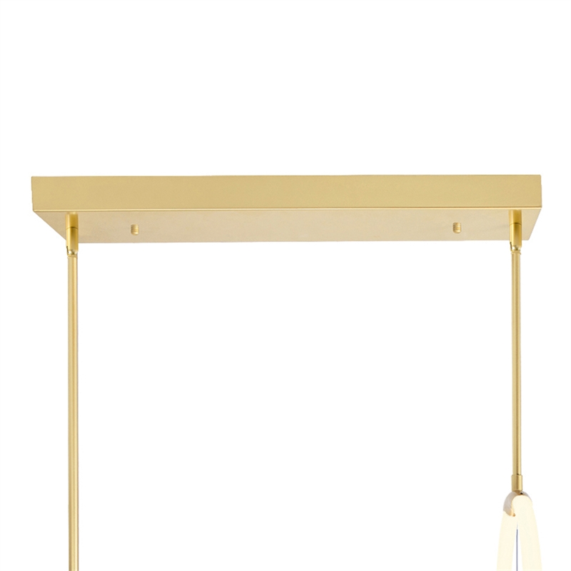 CWI Lighting Hoops 2 Light Contemporary Metal LED Chandelier in Satin Gold