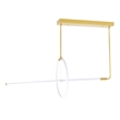 CWI Lighting Hoops 2 Light Contemporary Metal LED Chandelier in Satin Gold