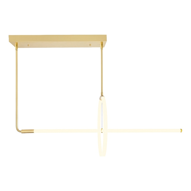 CWI Lighting Hoops 2 Light Contemporary Metal LED Chandelier in Satin Gold