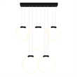 CWI Lighting Hoops 5 Light Contemporary Metal LED Chandelier in Black