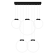 CWI Lighting Hoops 5 Light Contemporary Metal LED Chandelier in Black