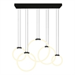 CWI Lighting Hoops 5 Light Contemporary Metal LED Chandelier in Black