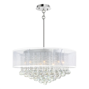 CWI Lighting Radiant 12 Light Drum Shade Metal Chandelier in Chrome