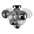 CWI Lighting Pallocino 6 Light Contemporary Metal Flush Mount in Chrome