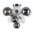 CWI Lighting Pallocino 6 Light Contemporary Metal Flush Mount in Chrome