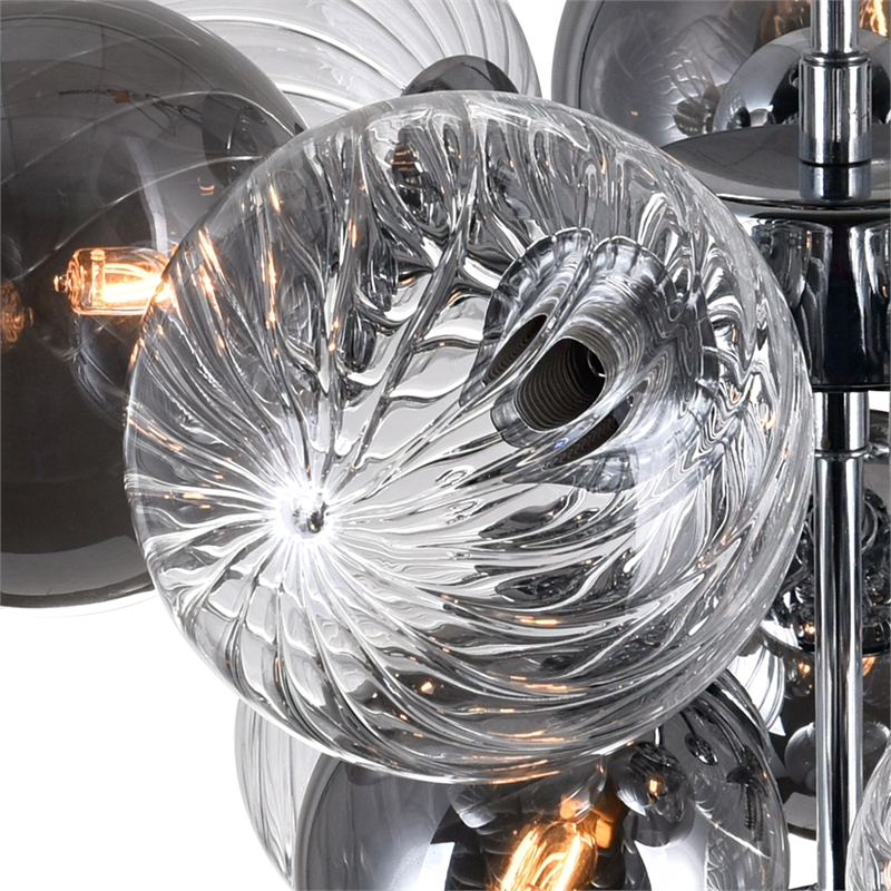 CWI Lighting Pallocino 6 Light Contemporary Metal Flush Mount in Chrome