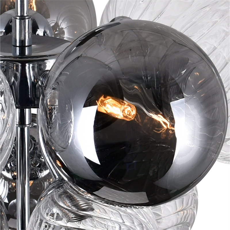 CWI Lighting Pallocino 6 Light Contemporary Metal Flush Mount in Chrome