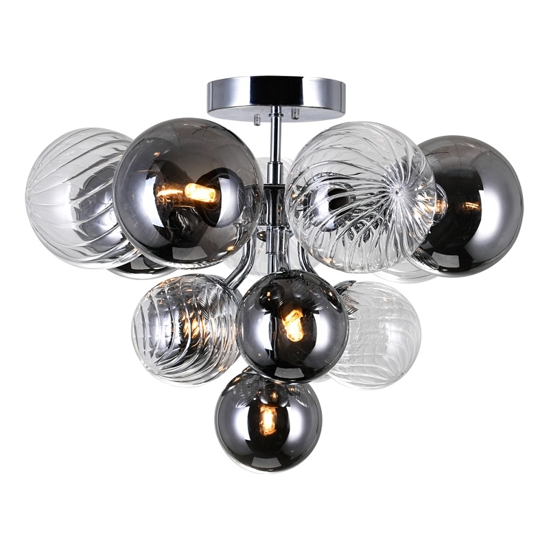 CWI Lighting Pallocino 6 Light Contemporary Metal Flush Mount in Chrome