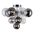 CWI Lighting Pallocino 6 Light Contemporary Metal Flush Mount in Chrome