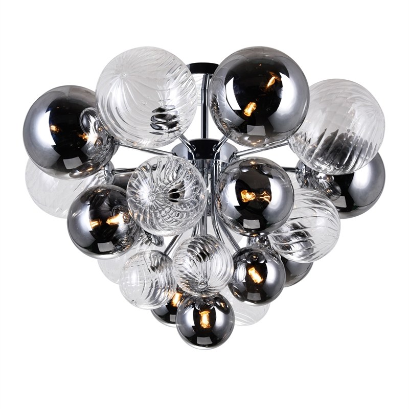 CWI Lighting Pallocino 10 Light Contemporary Metal Flush Mount in Chrome