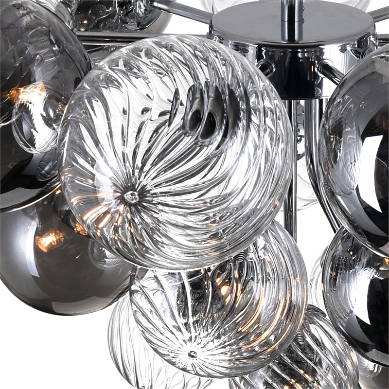CWI Lighting Pallocino 10 Light Contemporary Metal Flush Mount in Chrome