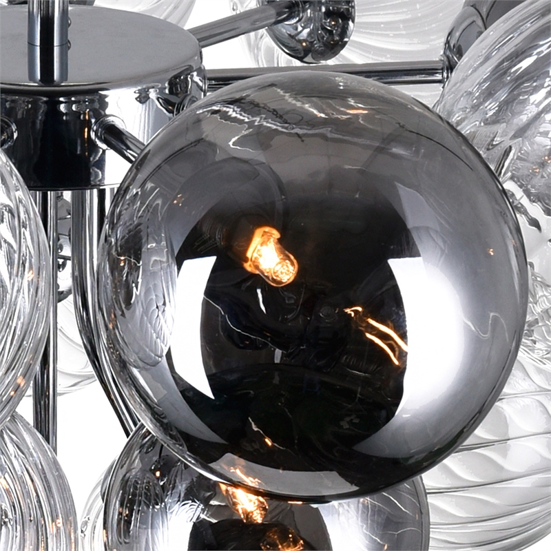 CWI Lighting Pallocino 10 Light Contemporary Metal Flush Mount in Chrome