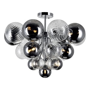 CWI Lighting Pallocino 10 Light Contemporary Metal Flush Mount in Chrome