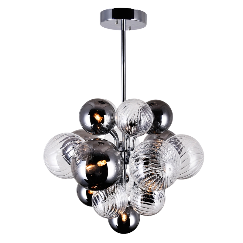 CWI Lighting Pallocino 8 Light Contemporary Metal Chandelier in Chrome