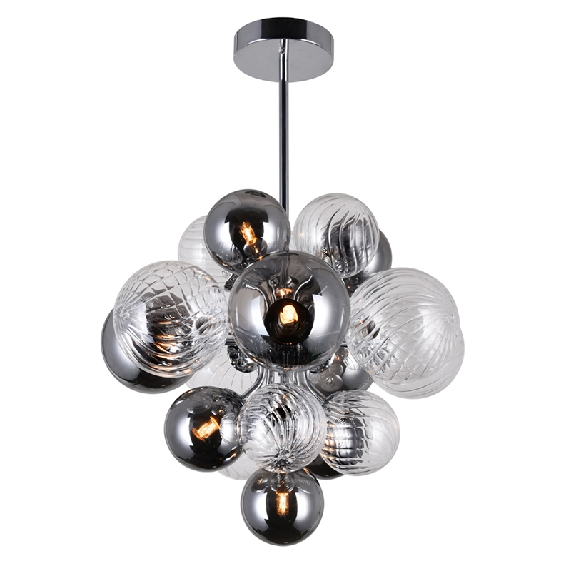 CWI Lighting Pallocino 8 Light Contemporary Metal Chandelier in Chrome