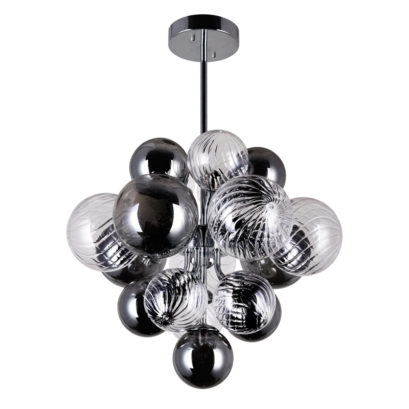 CWI Lighting Pallocino 8 Light Contemporary Metal Chandelier in Chrome
