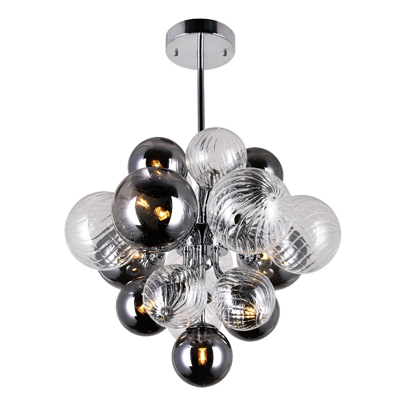CWI Lighting Pallocino 8 Light Contemporary Metal Chandelier in Chrome