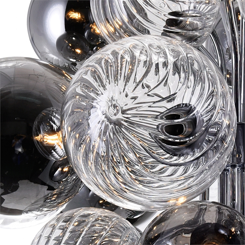 CWI Lighting Pallocino 15 Light Contemporary Metal Chandelier in Chrome