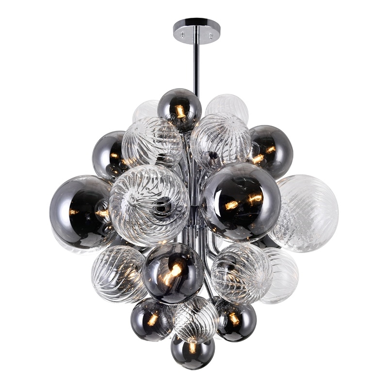 CWI Lighting Pallocino 15 Light Contemporary Metal Chandelier in Chrome