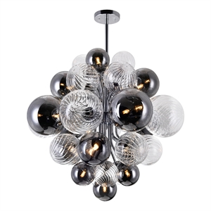 CWI Lighting Pallocino 15 Light Contemporary Metal Chandelier in Chrome