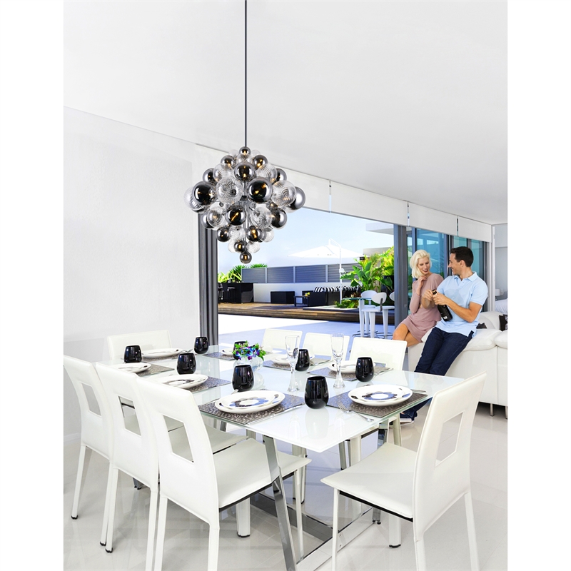CWI Lighting Pallocino 27 Light Contemporary Metal Chandelier in Chrome