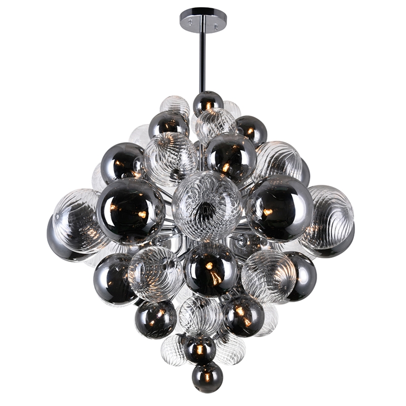 CWI Lighting Pallocino 27 Light Contemporary Metal Chandelier in Chrome