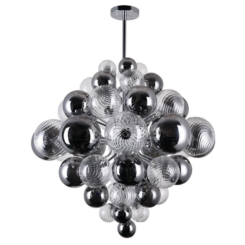 CWI Lighting Pallocino 27 Light Contemporary Metal Chandelier in Chrome