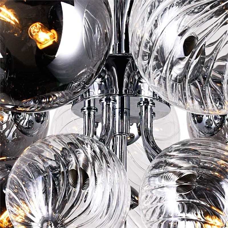 CWI Lighting Pallocino 27 Light Contemporary Metal Chandelier in Chrome